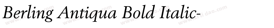 Berling Antiqua Bold Italic字体转换